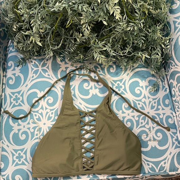 Hollister Other - Hollister Halter Olive Green Swimwear Top